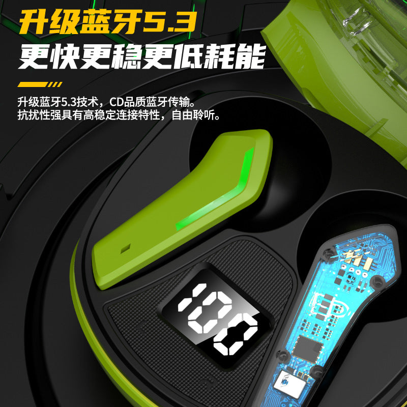 Bluetooth gaming earbuds - high-fidelity audio, noise cancellation, illuminated design, universal compatibility, extended battery life, wireless