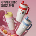 304 stainless steel ice tumbler - large capacity, stylish design for students, straw lid, cute handle, portable cup