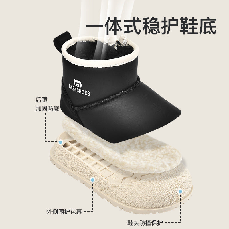Toddler shoes men autumn winter baby cotton shoes fleece-lined large cotton 0 to 1-3 years old heattech baby girl shoes snow boots