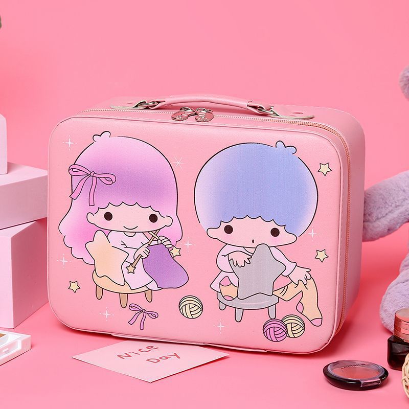 Cosmetic bag Portable going out carry-on bag Large capacity storage box High-end student girl heart toilet bag Jewelry box