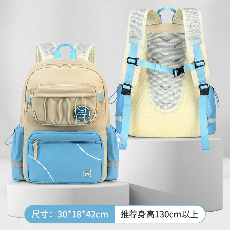 Rui brand spine protection reduces the burden of student schoolbags in large capacity, college students schoolbags go out to study, schoolbags, backpacks