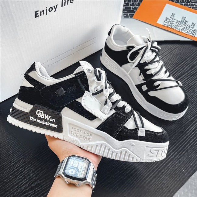 2025 spring new men's shoes: trendy, versatile casual sneakers, original niche thick-soled panda skate shoes for men