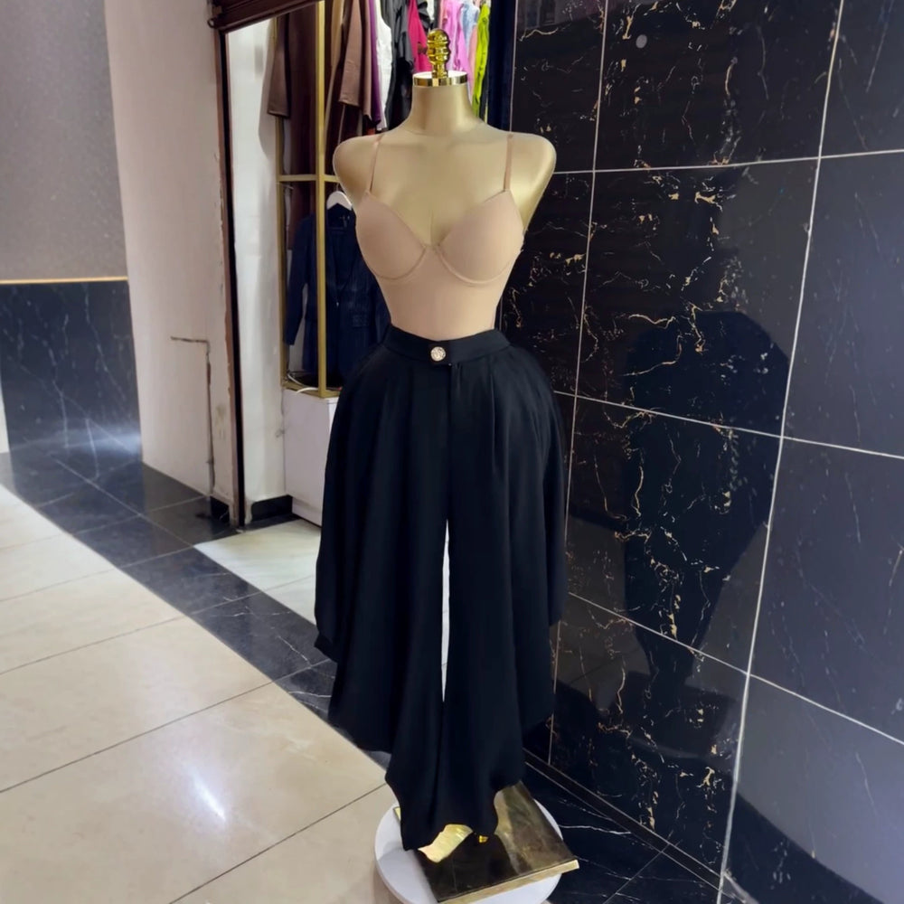 European and american cross-border women's fashion:  summer new arrivals - high-waisted, slimming, designer, loose wide-leg casual trousers