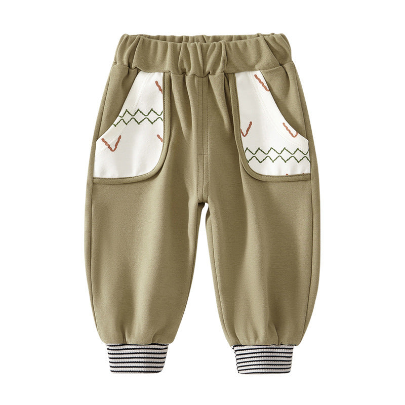 Babibele kids' trousers - all-season pure cotton pants for babies - autumn casual pants - stylish autumn outing trousers