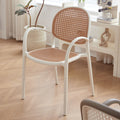 Scandinavian dining chair plastic imitation rattan chair stackable cut out armchair negotiation chair high backrest with accessible luxuryfor home