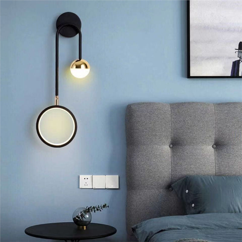 Modern minimalist nordic light luxury style wall lamp - bedroom bedside, hallway, creative background wall lighting fixture