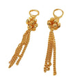 24k gold-plated copper drop earrings - bohemian chic floral tassel design, perfect for weddings and parties