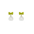 Small fresh green earrings for women niche stylesense of designcasual earrings classy sense tea series early spring earrings wholesale