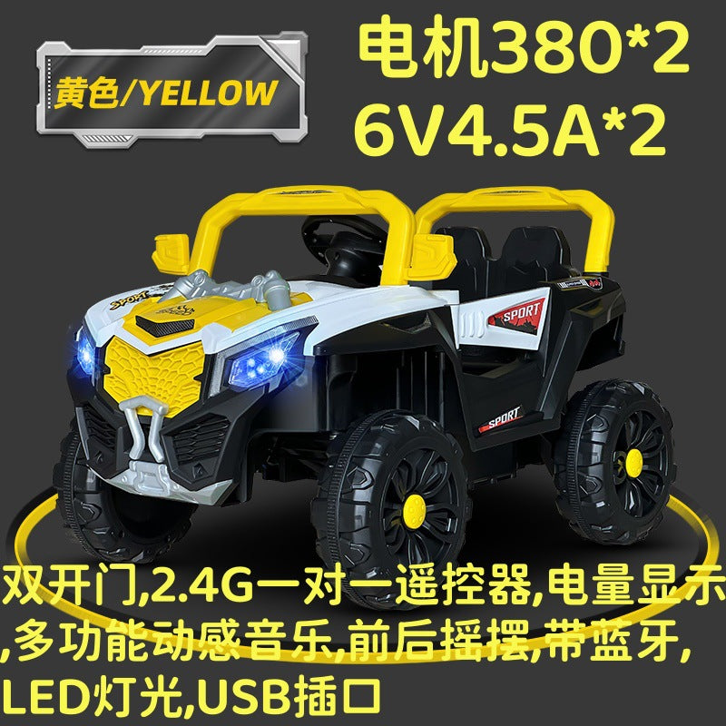 New children's electric vehicle off-road vehicle four-wheel seating double seat children's baby remote control toy off-road vehicle