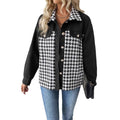 European and american cross-border e-commerce  autumn fashionable and elegant versatile color block lapel women's jacket