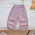 Kidsautumnew arrival cotton sweatpants girl boys casual pants outwearfashionpopular mid-waist hemming trendy