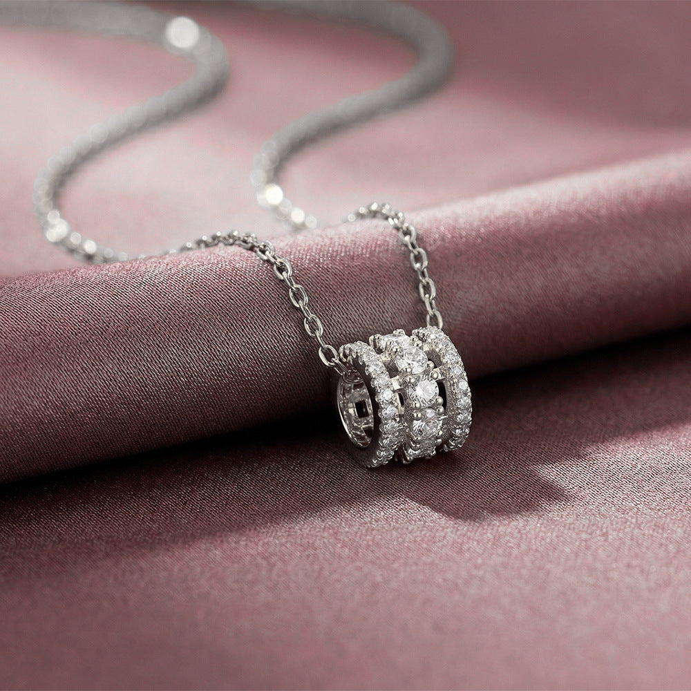 Popular hot-selling zirconium-inlaid classy necklace, accessible luxury, niche women's versatile elegant, simple, non-fading clavicle chain jewelry