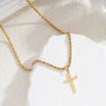 European and american cross-border tmue hot-selling men's twisted rope chain hip hop trendy chain cross pendant necklace