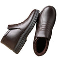 Men's winter warm cotton shoes - fleece lined, non-slip, casual high-top cotton shoes for men, elderly cotton shoes, men's leather cotton shoes for seniors