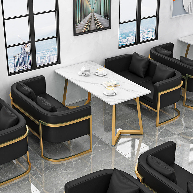 Nordic style coffee shop & bubble tea shop furniture set: tables, chairs, casual bar, lounge music, dining bar, commercial western restaurant booths & sofa combination