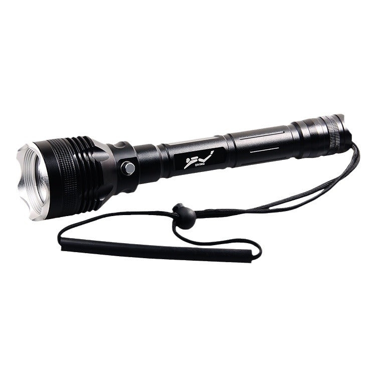 Cross-border diving flashlight XHP-70 strong light flashlight, aluminum alloy LED flashlight professional magnetic control flashlight