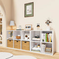 Steel grid cabinet - freestanding modular bookshelf for home living room, kids' storage, picture book organizer, and low cabinet