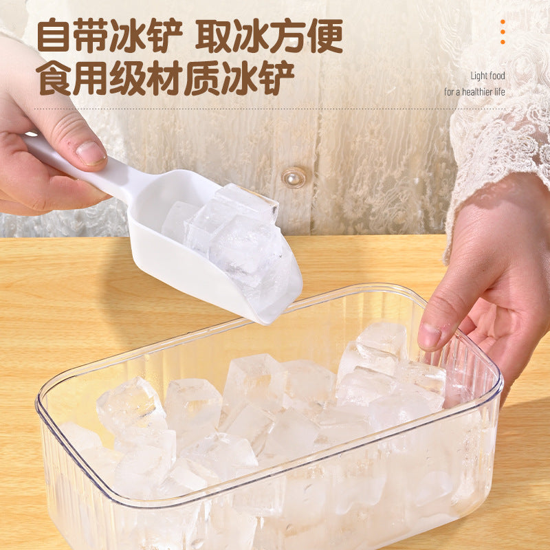 Ice cube ice box mold ice grid food grade soft silicone household large-capacity storage box frozen ice cream ice making artifact