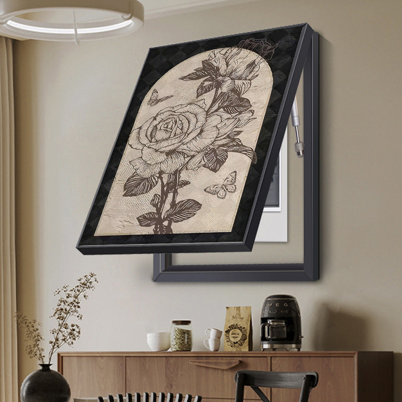 Medieval style meter box decorative painting Maillard French retro blocking distribution box switch box cover plate vertical hanging painting