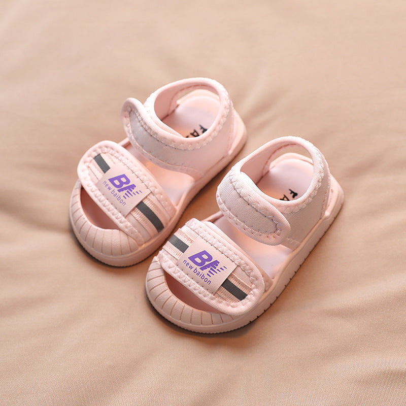 summer collection: baby soft-soled first walker shoes, toddler velcro anti-kick sandals, unisex athletic beach shoes for boys and girls