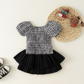 Girls' summer outfit  new style kids short-sleeve t-shirt pleated skirt two-piece set baby girl skirt pants chic cross-border
