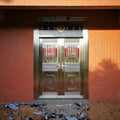 304 stainless steel door self-built house double-open rural glass door for home white steel rose entrance security door