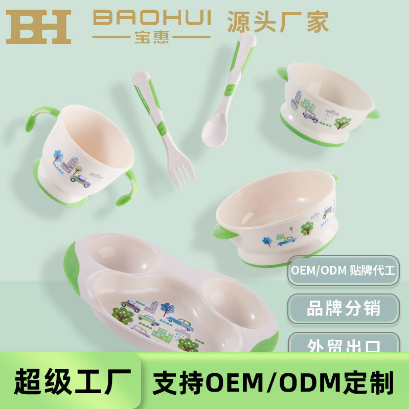 Bao hui manufacturer baby dinnerware set - bowl, spoon, and fork set - oem, odm, private label manufacturing, export trade