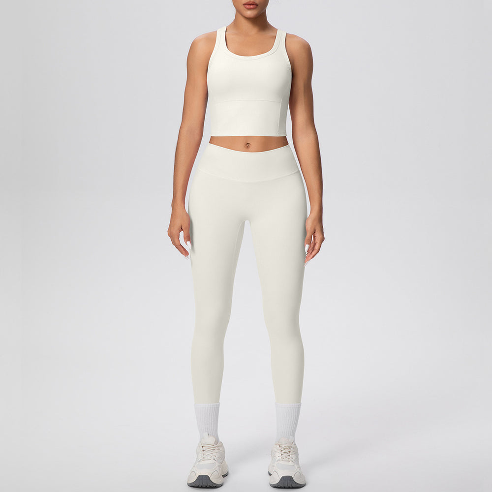 European and american new cloud-like compression yoga set - shockproof, quick-drying, beautiful back design - outdoor leisure running fitness apparel