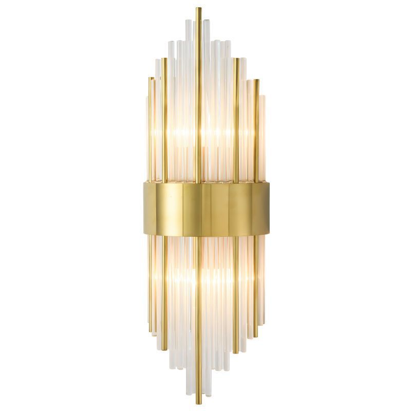 Postmodern light luxury crystal wall lamp - elegant gold finish for bedroom bedside, living room, hotel hallway, and more - led