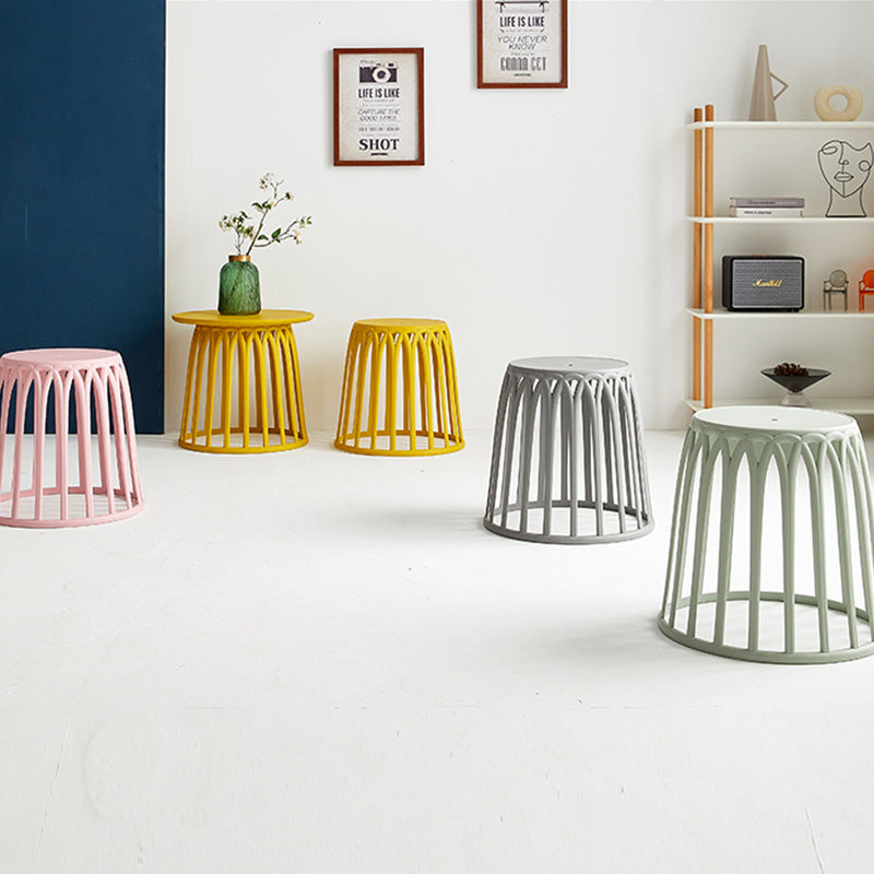 Round living room side table cut out set stool plastic small table spare stool small tea table chair modern casual stackable
