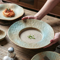 New creative ceramic plates - japanese retro round dinner plates, steak plates - wholesale for home and hotel tableware manufacturers