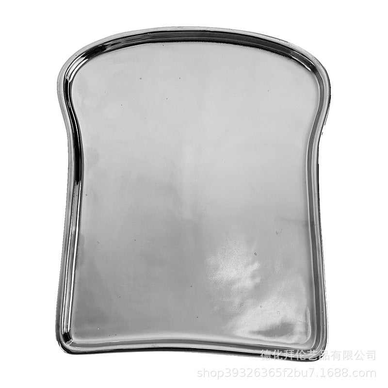 Inscasual silver-plated jewelry ceramic storage tray model room electroplated silver creative desktop ceramic ornaments plate