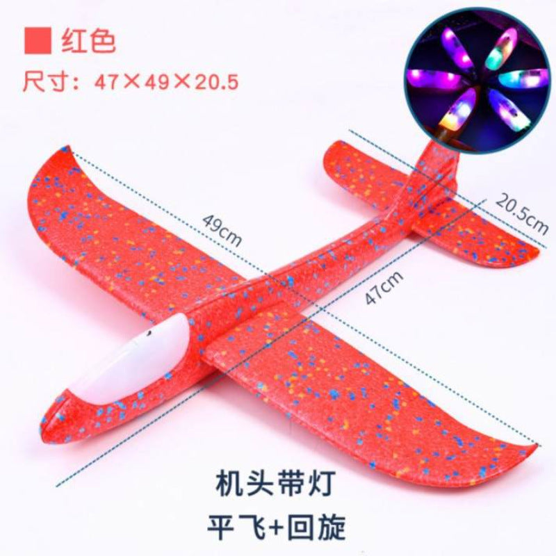 Kids' light-up hand throw airplane toy - popular foam airplane, large size, outdoor assembly, looping model, realistic flight