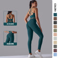 fashionnew arrival seamless knittingpure color beautiful back tight high waist yoga suit running fitness two-piece set