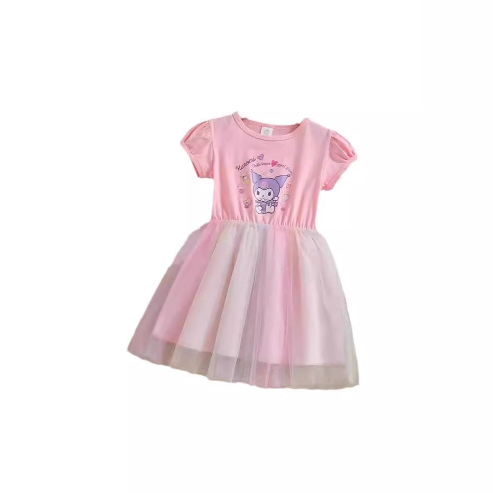 Girls' fashionable skirt chic dress summer outfit kids kuromi princess dress baby girl my melody clothes thin