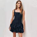 New arrival cross-border fashion denim slim high waist suspender skirt high waistdressbacklessshort