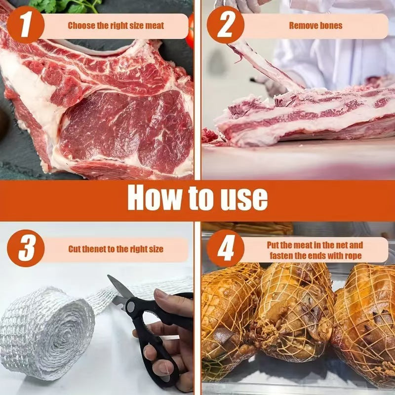 Kitchen for home net bag barbecued pork net weaving bundled hocks loose rope cotton thread elastic rope cover packaging net cover elbow net