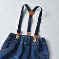 Children's spring & fall korean style european and american solid color trendy jeans, boys' mid-rise elastic waist long pants, kids' distressed jeans