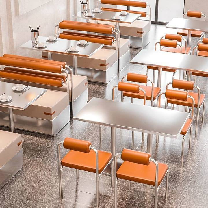 Dining Chair Industrial Style Theme Tea Restaurant BBQ Hot Pot Restaurant BBQ Buffet Stainless Steel Chair
