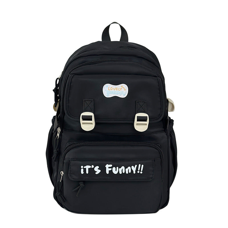 New college style backpack casual simple large capacity schoolbag fashion trend backpack cute junior high school schoolbag
