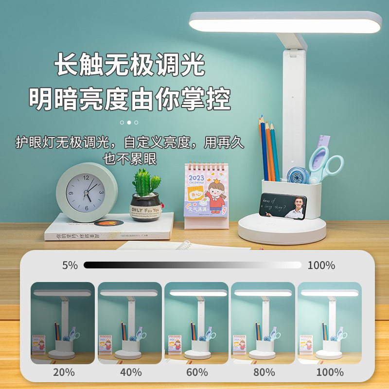 Eye-care led desk lamp - rechargeable, perfect for dorms, makeup, studying, and reading - usb powered - wholesale available