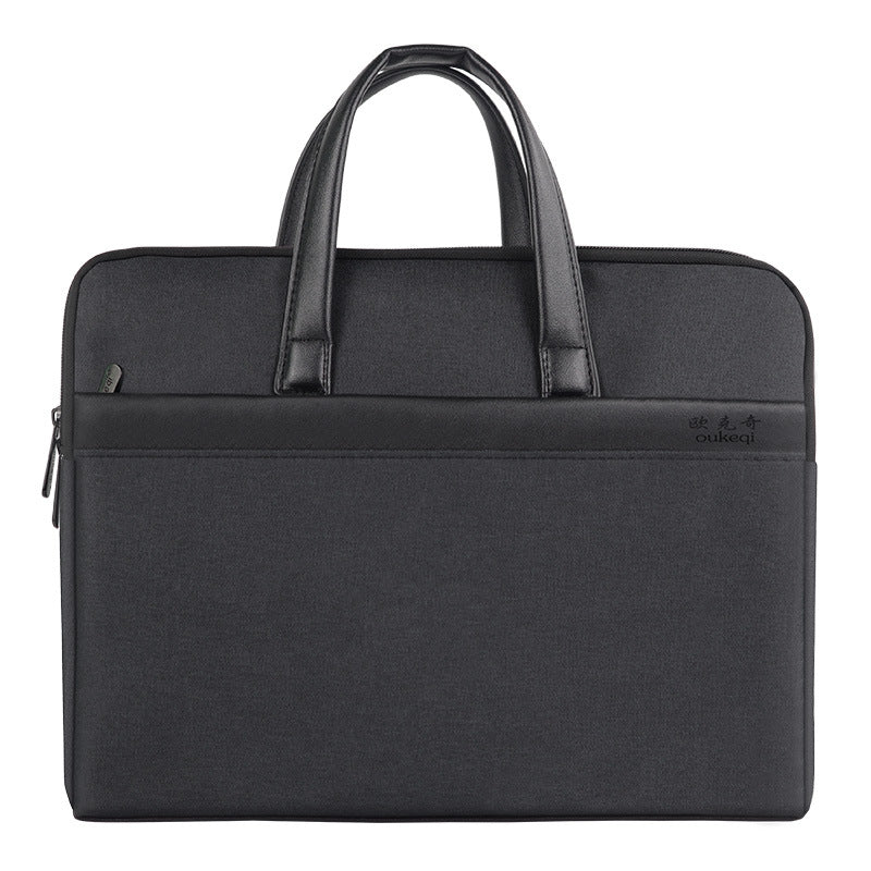 Portable briefcase zippered office bag conference bag satchel document bag document bag business bag printing logo