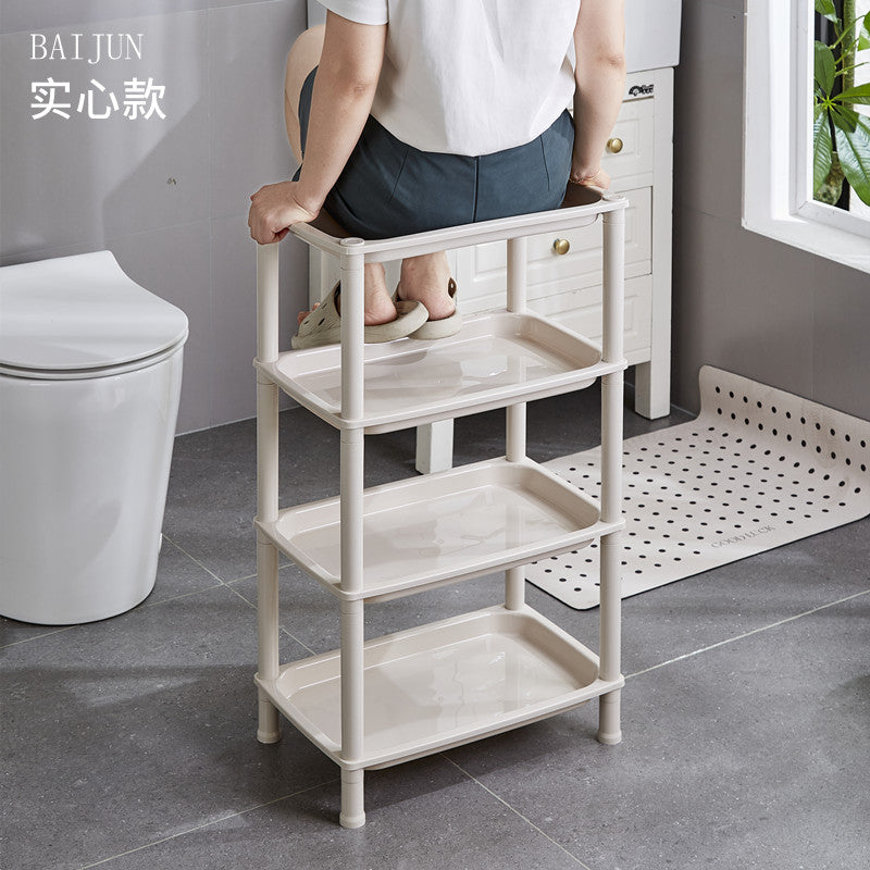 Mobile rolling cart shelf - freestanding storage rack with wheels for living room, snacks, home, bedroom, and bedside storage