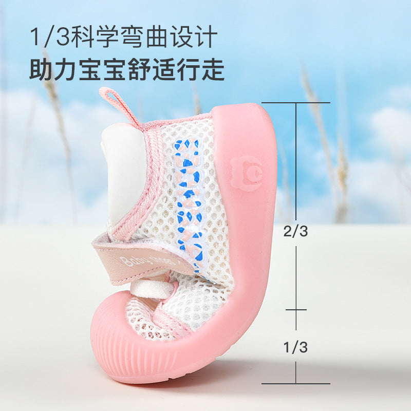 Baby sandals for boys, summer first walker shoes, 0-1-2 years old infant anti-slip soft sole mesh shoes for babies and toddlers, baby girl shoes