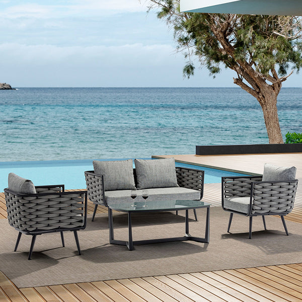 Outdoor sofa courtyard designer rattan furniture hotel balcony rattan chair sofa outdoor open-air rattan sofa chair