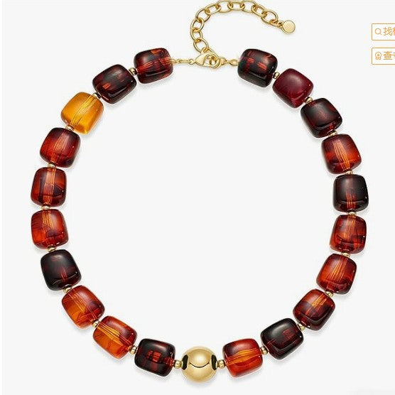 new arrival acrylic resin necklace jelly colorful statement choker women's summer beach jewelry amazon
