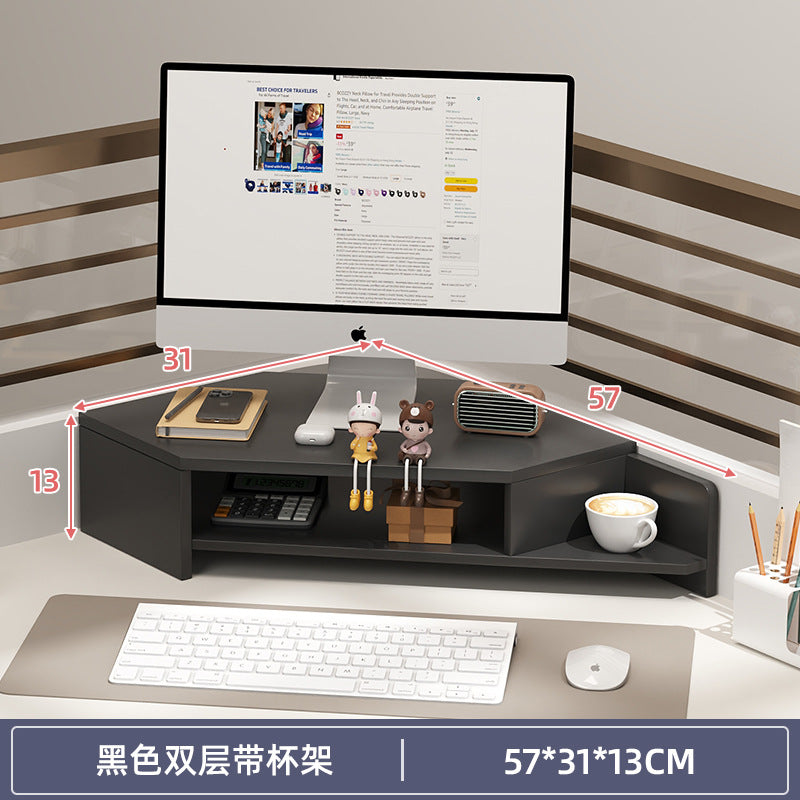 Computer elevated stand monitor bracket desktop bracket office desktop storage shelf workstation corner hole board