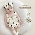 Summer lightweight infant romper - adorable heart print, perfect for baby girls!