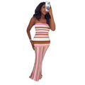 European and american cross-border women's fashion  summer new arrival: elegant bandeau striped sleeveless bodycon mini dress