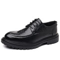 Genuine leather men's formal dress shoes - business, british style, chunky sole, casual, work, wedding, groom shoes 2401-1